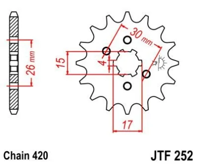 Передня зірка MOTO JT 101-222-12
