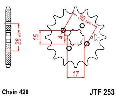 Передня зірка MOTO JT 101-222-14