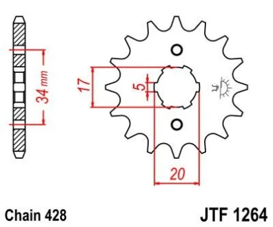 Передня зірка MOTO JT 101-320-16