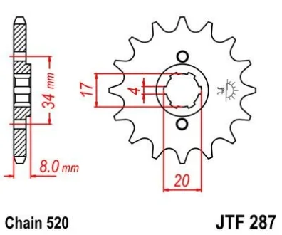 Передня зірка MOTO JT 101-423-14