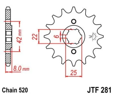 Передня зірка MOTO JT 101-431-14