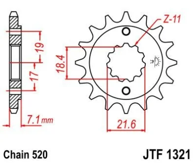 Передня зірка MOTO JT 101-442-14