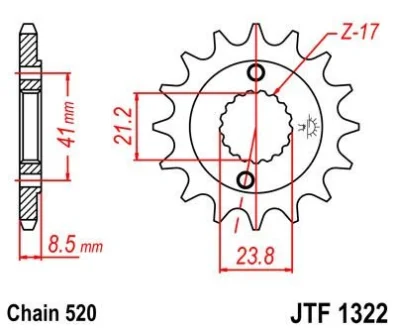 Передня зірка MOTO JT 101-465-15