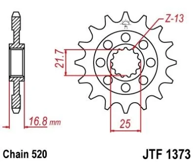Передня зірка MOTO JT 101-468-16
