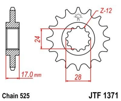 Передня зірка MOTO JT 101-551-15