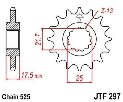 Передня зірка MOTO JT 101-571-15