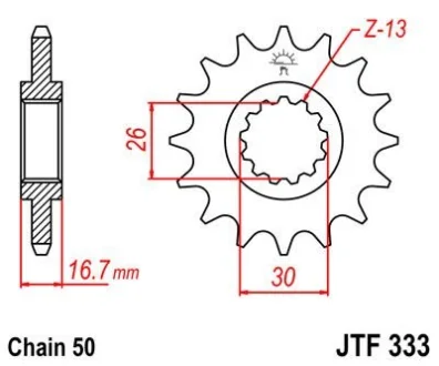 Передня зірка MOTO JT 101-664-16