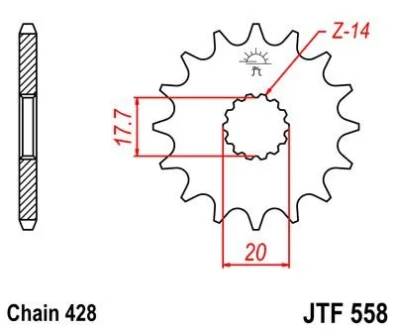 Передня зірка MOTO JT 102-311-16