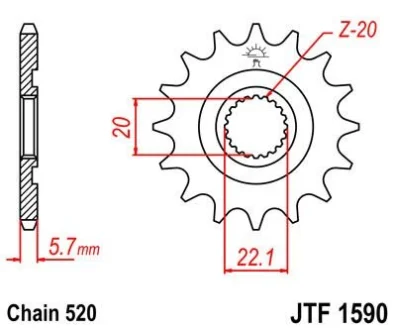 Передня зірка MOTO JT 102-412-13