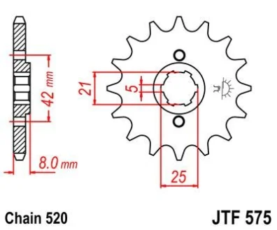 Передня зірка MOTO JT 102-424-15