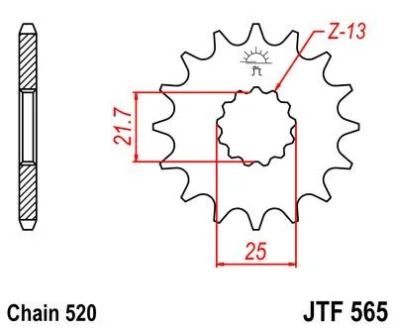 Передня зірка MOTO JT 102-461-15