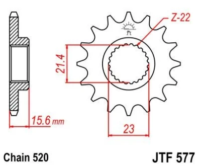 Передня зірка MOTO JT 102-481-15