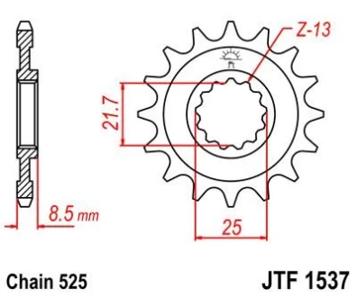 Передня зірка MOTO JT 102-551-15