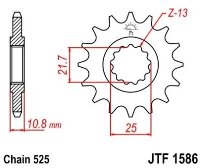 Передня зірка MOTO JT 102-565-17