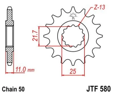 Передня зірка MOTO JT 102-664-16