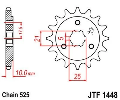 Передня зірка MOTO JT 103-524-14