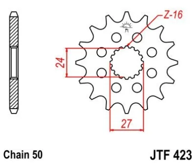 Передня зірка MOTO JT 103-614-17