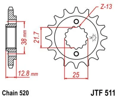 Передня зірка MOTO JT 104-462-15