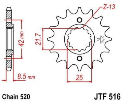 Передня зірка MOTO JT 104-464-16