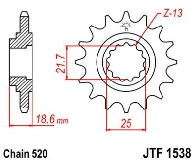 Передня зірка MOTO JT 104-465-15