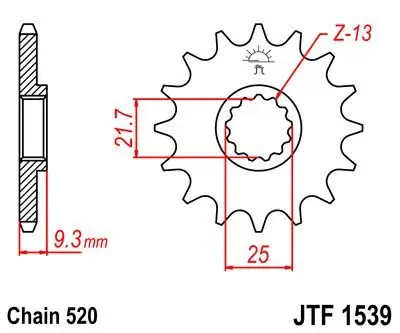 Передня зірка MOTO JT 104-469-14 (фото 1)