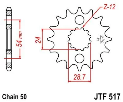 Передня зірка MOTO JT 104-655-17