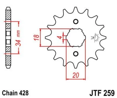 Передня зірка MOTO JT 105-322-15