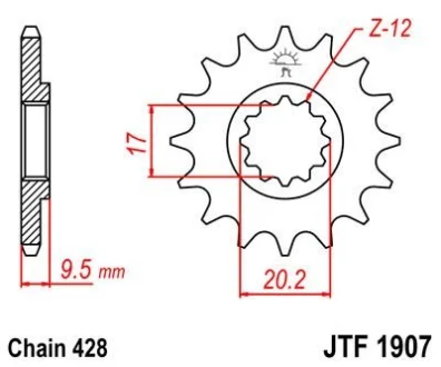 Передня зірка MOTO JT 105-354-14