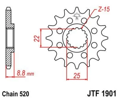 Передня зірка MOTO JT 105-411-14