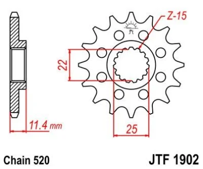 Передня зірка MOTO JT 105-412-15