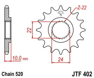 Передня зірка MOTO JT 105-484-16