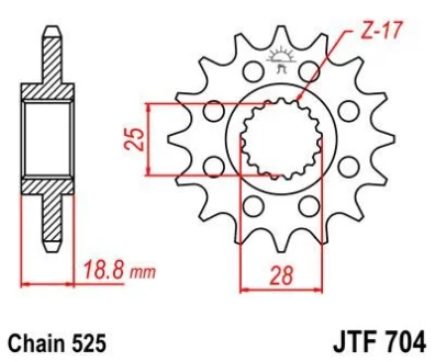 Передня зірка MOTO JT 105-513-17