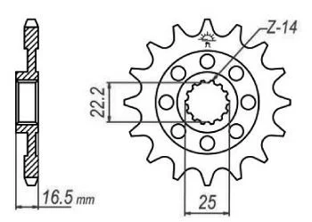 Передня зірка MOTO JT 105-555-15