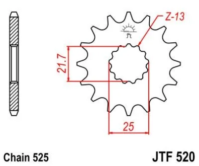 Передня зірка MOTO JT 105-563-16