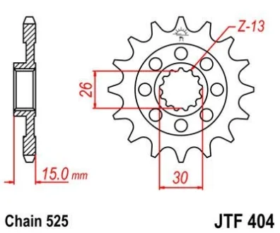 Передня зірка MOTO JT 105-572-17