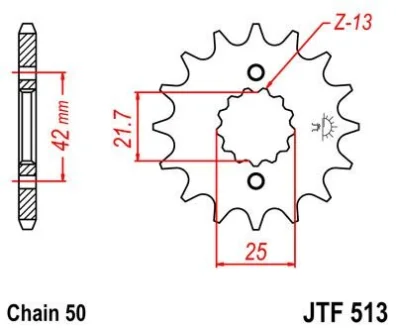 Передня зірка MOTO JT 105-665-16