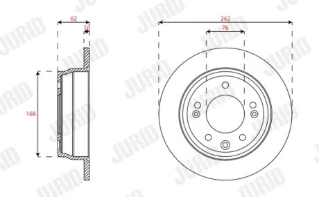HYUNDAI диск гальмівний задн. Elantra 06- Jurid 563591JC