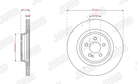 DB Гальмівний диск задн. GLE (V167, C167) GLS (X167) Jurid 563853JC