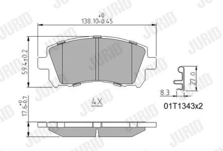 SUBARU гальмівні колодки передн Forester, Impreza, Legacy 98 Jurid 572423J