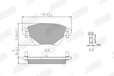 Тормозные колодки Jurid 573012J
