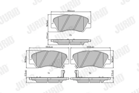 HYUNDAI Гальмівні колодки передн.Accent 10-, KIA Rio III Jurid 573368J