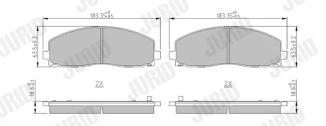 FIAT гальмівні колодки передн Freemont,Chrysler Grand Voyager V,Lancia 2.0/3.6 11 Jurid 573411J