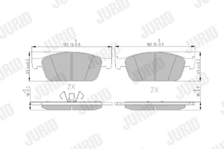 FORD гальмівні колодки передн.Focus III ST 12-,Kuga II 13-,Transit Connect 15- Jurid 573460J
