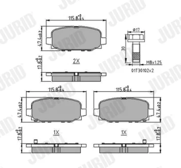 JEEP гальмівні колодки задн COMPASS Jurid 573824J
