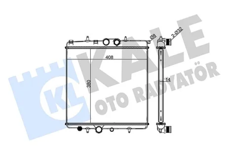 PEUGEOT Радиатор охлаждения 307 1.4 00- Kale 213200