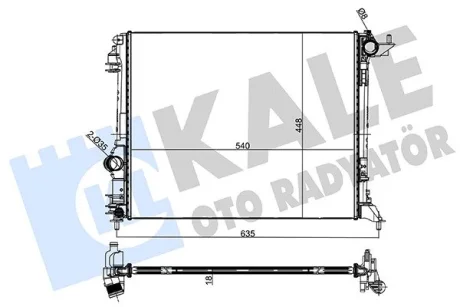 RENAULT Радіатор системи охолодження двиг. Grand Scenic IV, Megane IV, Talisman 1.2/1.5dCi 16- Kale 333800