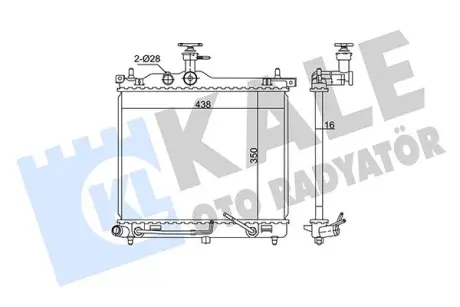 HYUNDAI Радіатор системи охолодження двигуна i10 1.1 08- Kale 341970