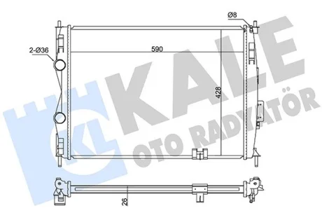 NISSAN радіатор охолодження Qashqai 1.6/2.0 07- Kale 342055