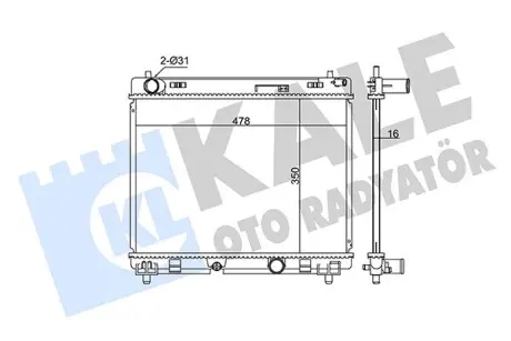 TOYOTA Радіатор охолодження Yaris 1.4 D-4D 05- Kale 342140