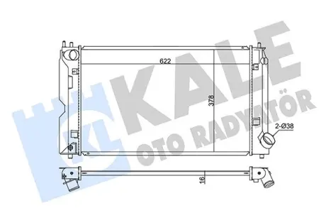 TOYOTA Радіатор охолодження двиг. Avensis,Corolla 1.4/2.0 D-4D 02- Kale 342205
